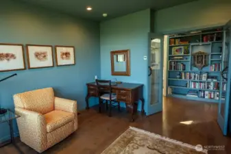 The library/office on the main floor.