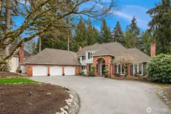 Oversized three car garage.