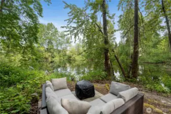 Settle into this private outdoor nook with a view that says, “you made it.”