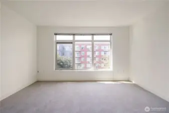 living room with extensive windows