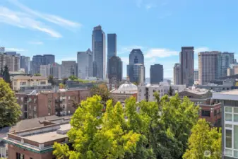 City view on rooftop