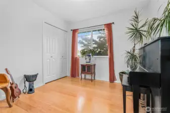 Third bedroom currently setup as a music room