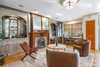 Living room. Kitchen and back door to the right.