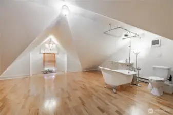Accessory Unit above the garage accessed by the exterior spiral staircase.
