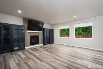 Great room with custom built-ins