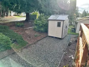 one of 2 storage sheds
