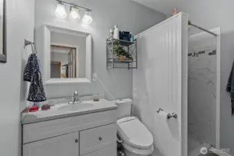 3/4 bath on lower level