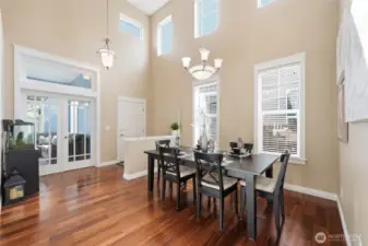 Enter the elegant, soaring entry and dining room