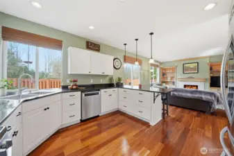 Kitchen features a large pantry.