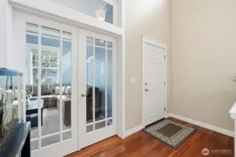 Great Den/Family room or flexspace with French Doors.