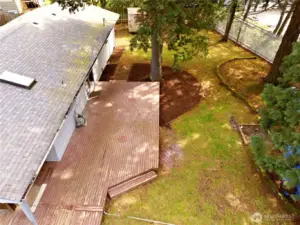 Aerial view of back yard