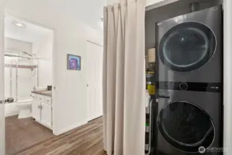 Laundry and bathroom hallway area
