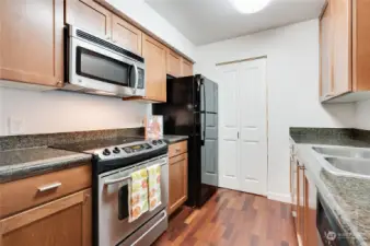 Stainless Steel Appliances with Coordinating Black Fridge