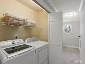 Laundry adjacent to bedrooms for convenience