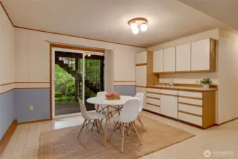 Lower Level eating space w/lots of cabinetry