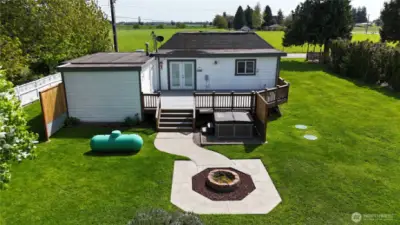 The home is heated by a propane forced air system. The hot water tank and kitchen stove are also served by propane.