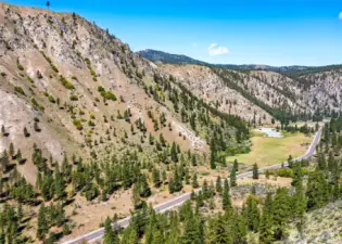 Property extends up slope to west.