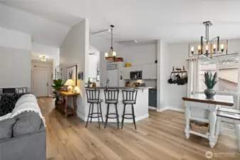 Kitchen with bar seating