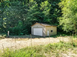 Garage and utility pole