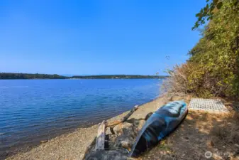 Launch your kayak or paddle board straight from your own beach. It doesn't get any easier than that.