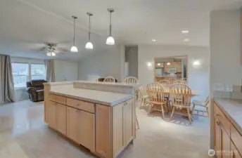 Kitchen looking towards dining room and living room.