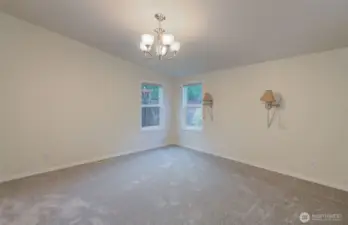 Primary Bedroom with new carpet and all new interior paint throughout the home.