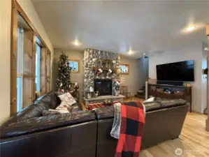 Treat yourself to a movie and snack while staying warm and cozy next to the fire.