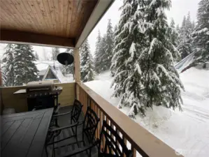 View from deck and outdoor eating area.
