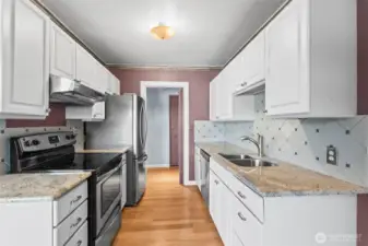 Galley style kitchen