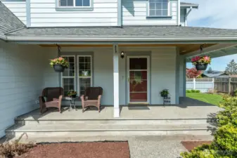 Perfect front porch to relax and enjoy the sunrise!