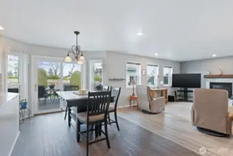Dining area open to the family room
