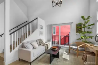 Slider off the family room to the balcony.