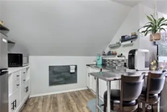 Upstairs apartment kitchen, so adorable! Cozy and welcoming, air bnb or keep it as guest quarters or maybe for your teenager :)