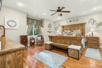 LARGE Owner's Suite with gleaming hardwood floors