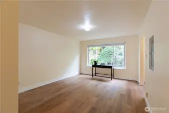 From the hall entry into the living area
