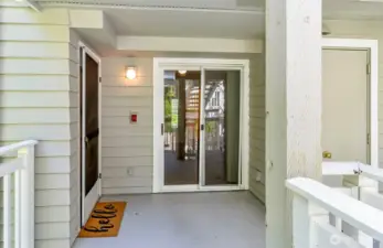 Primary bedroom has a slider to back deck