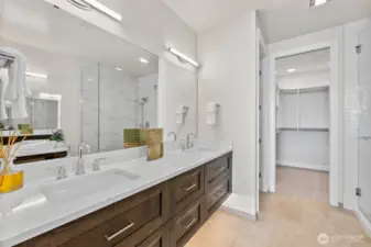 Ample room on this two sink vanity.