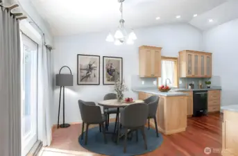 Virtual Staged Kitchen and Dining Area
