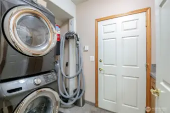 Downstairs Laundry Room with Whole House Central Vac System
