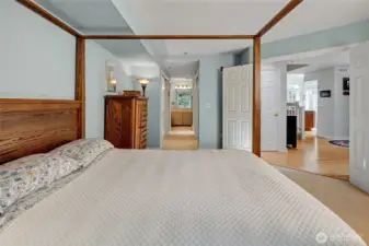 Zero stair main level includes primary suite, living room, dining room, laundry, garage and kitchen!