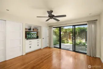 Closets reconfigured and custom cabinets added.