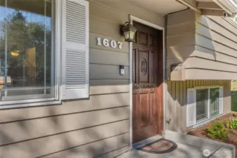 Solid wood front door styled with an Owl ...