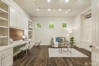 One of two offices on the main floor - use these flex spaces for remote work or learning, a guest space, a play area, a media room, or whatever else you can imagine!