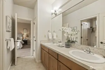 Second full bathroom upstairs, shared by two bedrooms.