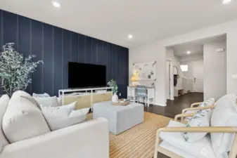 Host with ease with large great room with lots of seating space. Actual home is under construction. Colors, materials, and features may vary. See site agent for details.