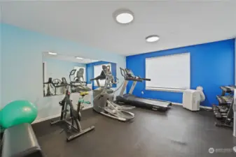 View of the gym inside the Clubhouse.