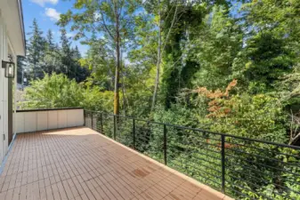 Nature-filled views from your expansive deck, ideal for outdoor dining and entertaining.