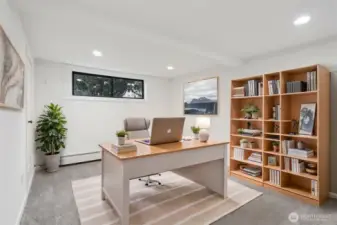 Non-conforming bedroom in the basement, or great for potential office use.