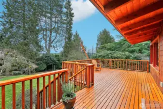 Partially covered deck to enjoy the surroundings rain or shine.