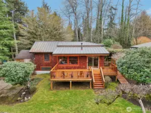 South facing view of the backyard.